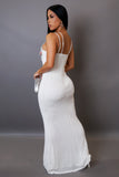 Jeweled Cup Maxi White Dress