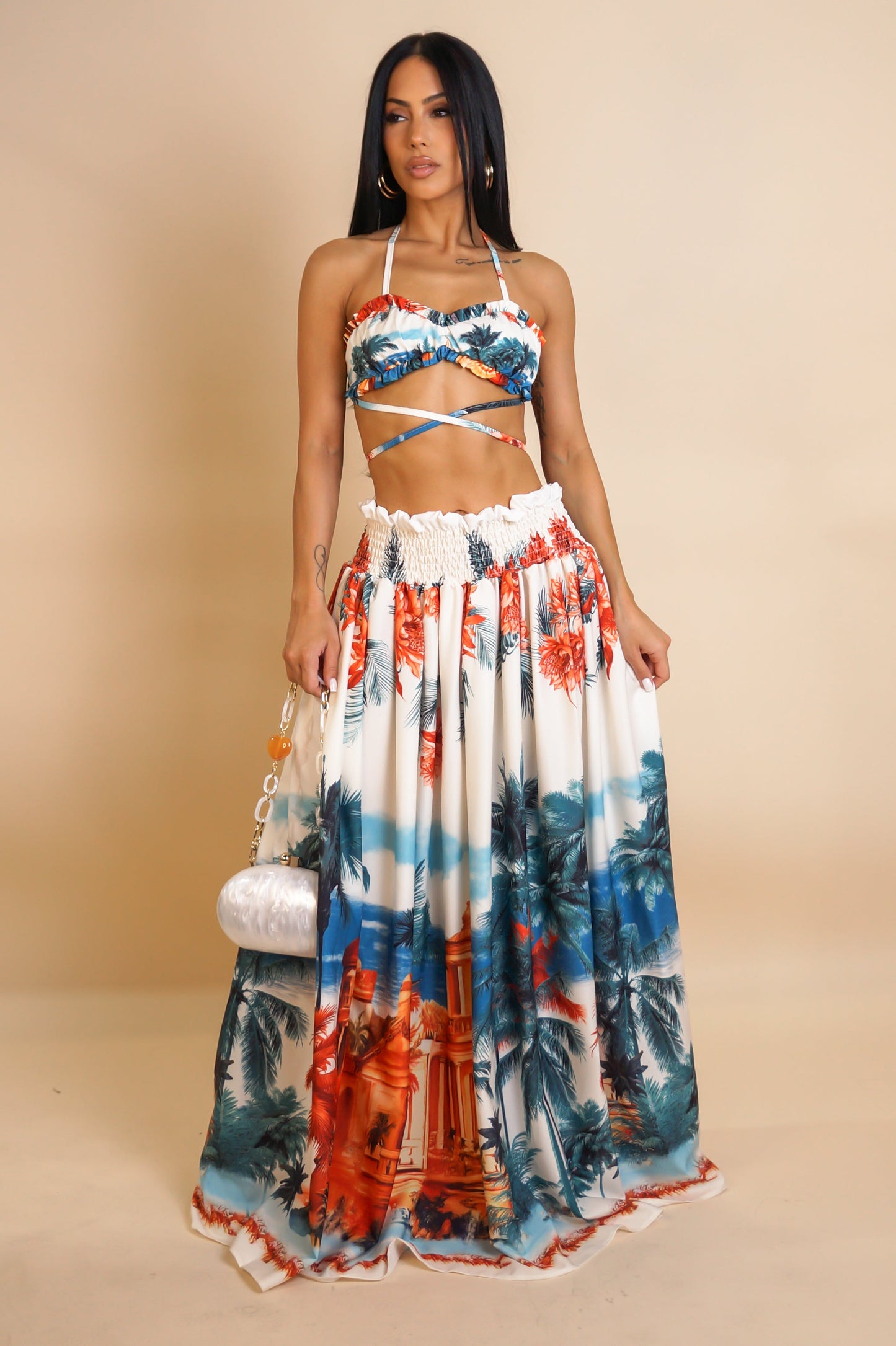 Vacation Mode Maxi Skirt Set