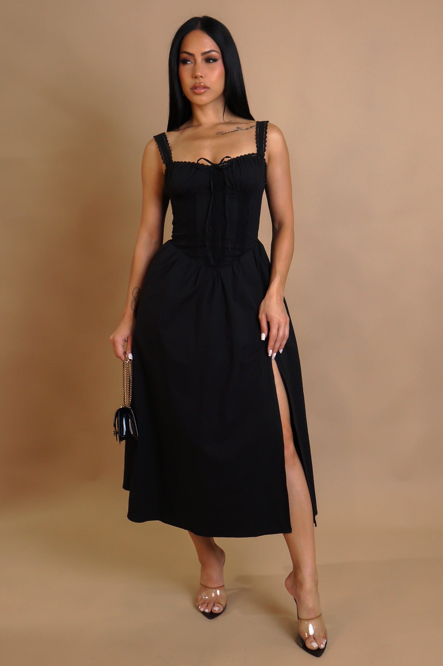 Villa Escape Corset Dress- Black