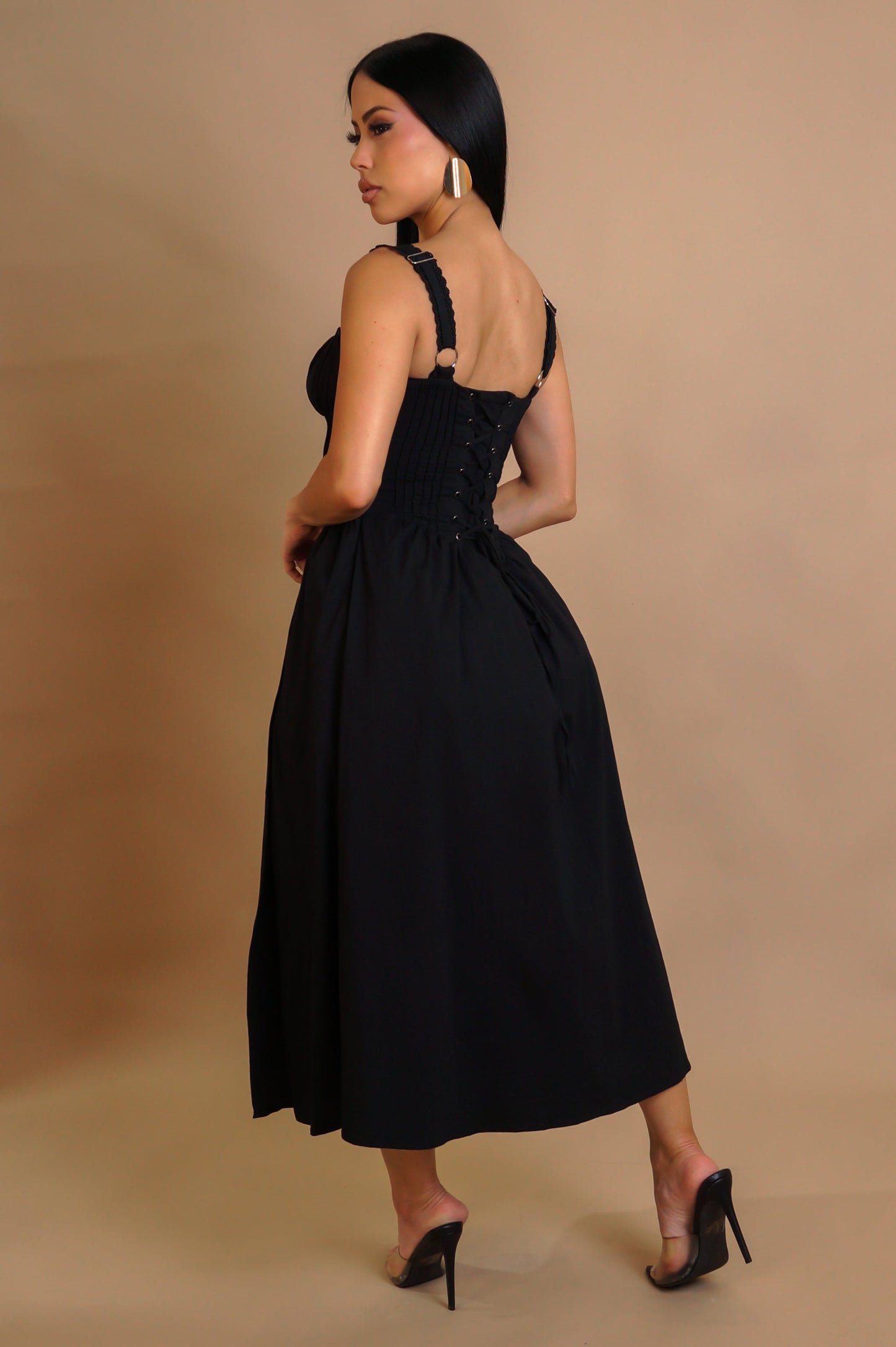 Villa Escape Corset Dress- Black