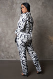 "Amore" Printed Graffiti Blazer & Pants Set