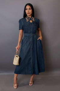 If Looks Could Kill Midi Dress in Denim