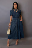 If Looks Could Kill Midi Dress in Denim