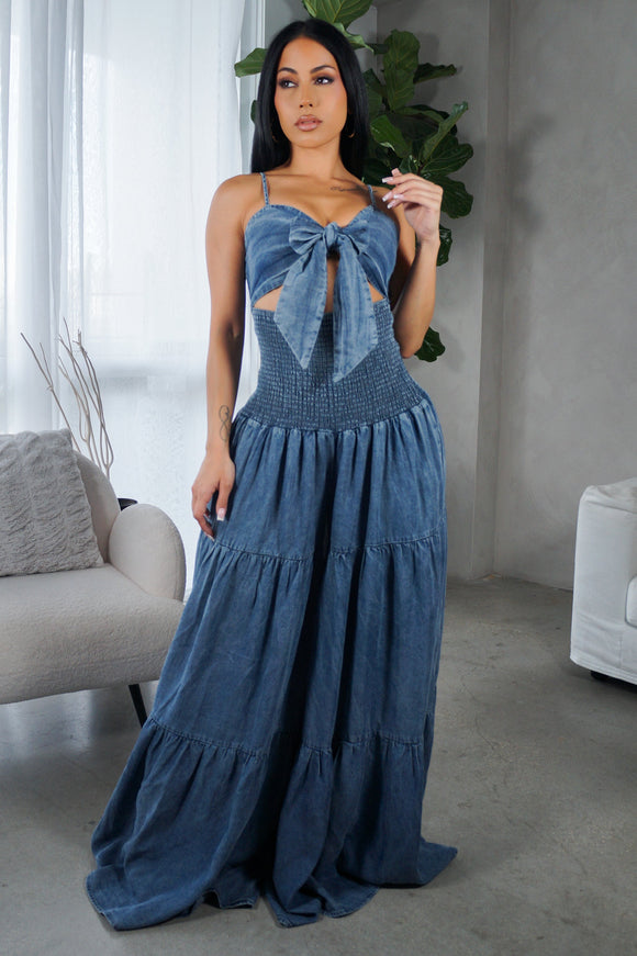 Denim Wide Leg Jumpsuit