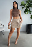 Cargo Pocketed Mini Skirt