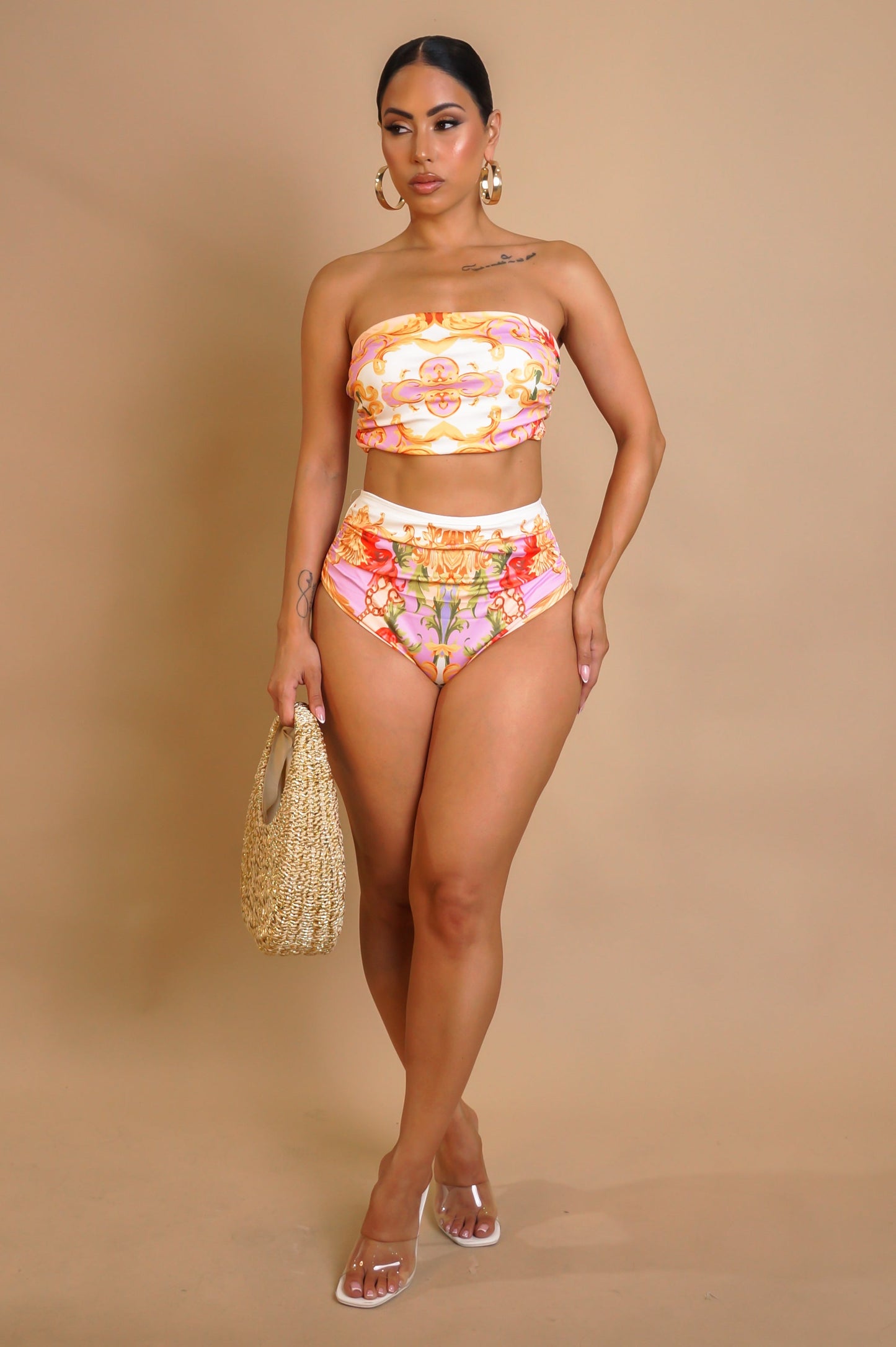 Pink Multi Swimwear Set