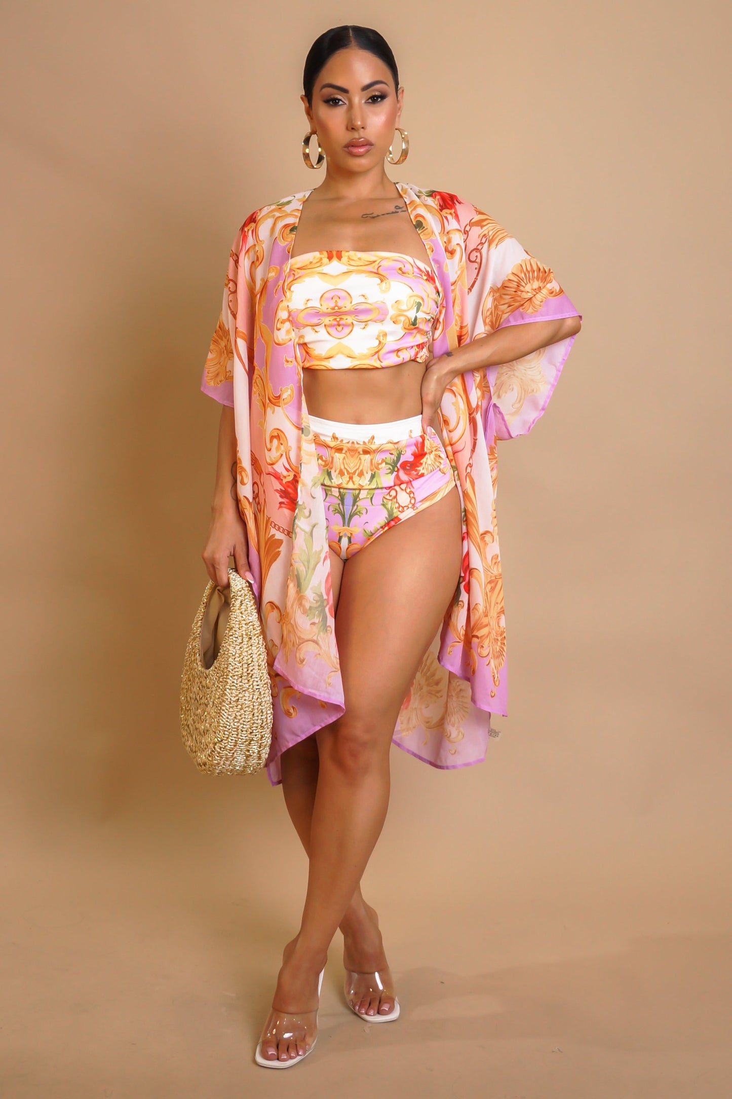 Pink Multi Swimwear Set