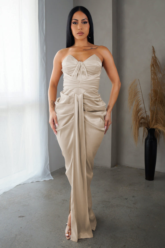 Champagne Event Maxi Dress