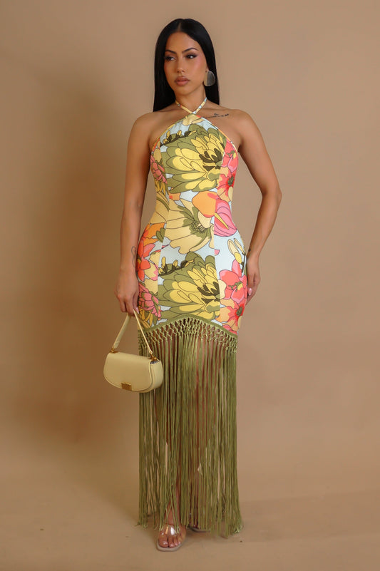 Coastal Tide Fringe Dress