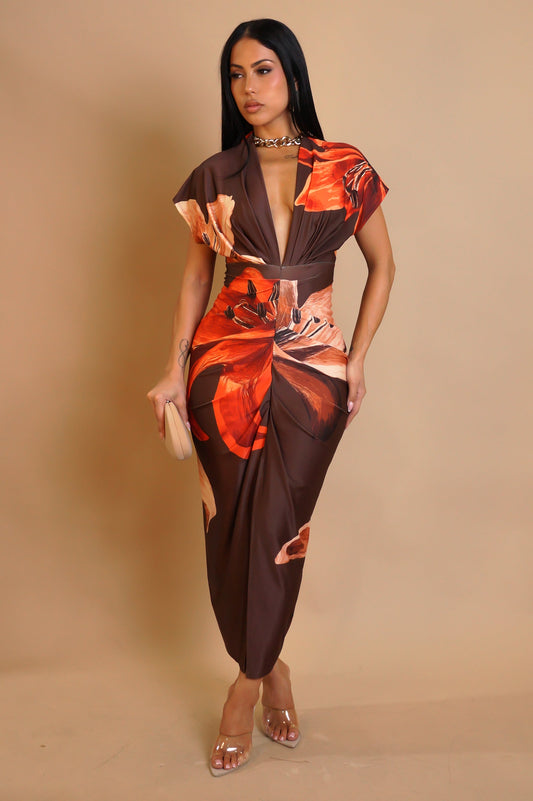 Ms. Dark Browning Midi Dress