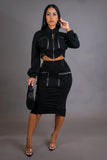 Zipped Up Skirt Set