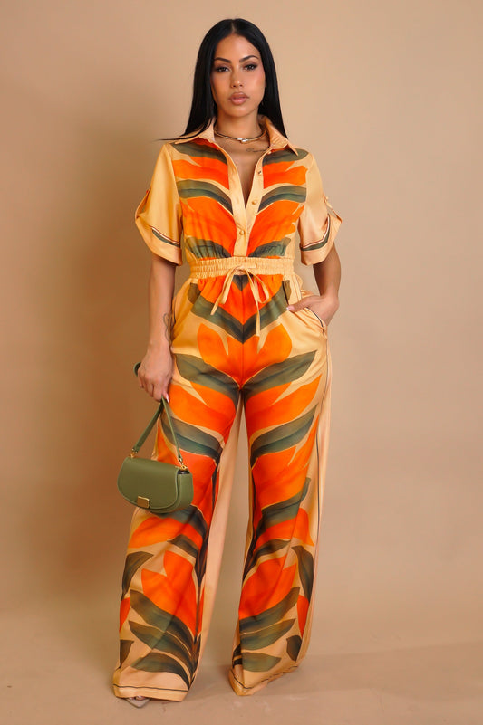 Orange Bloom Jumpsuit