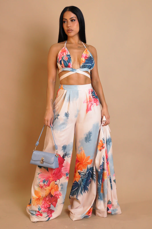 Summer Loving' Pants Set- Cream