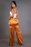 Satin Cargo Pants