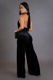 Velvet Halter Neck Jumpsuit