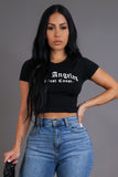 "Los Angeles West Coast" Printed Cropped Top