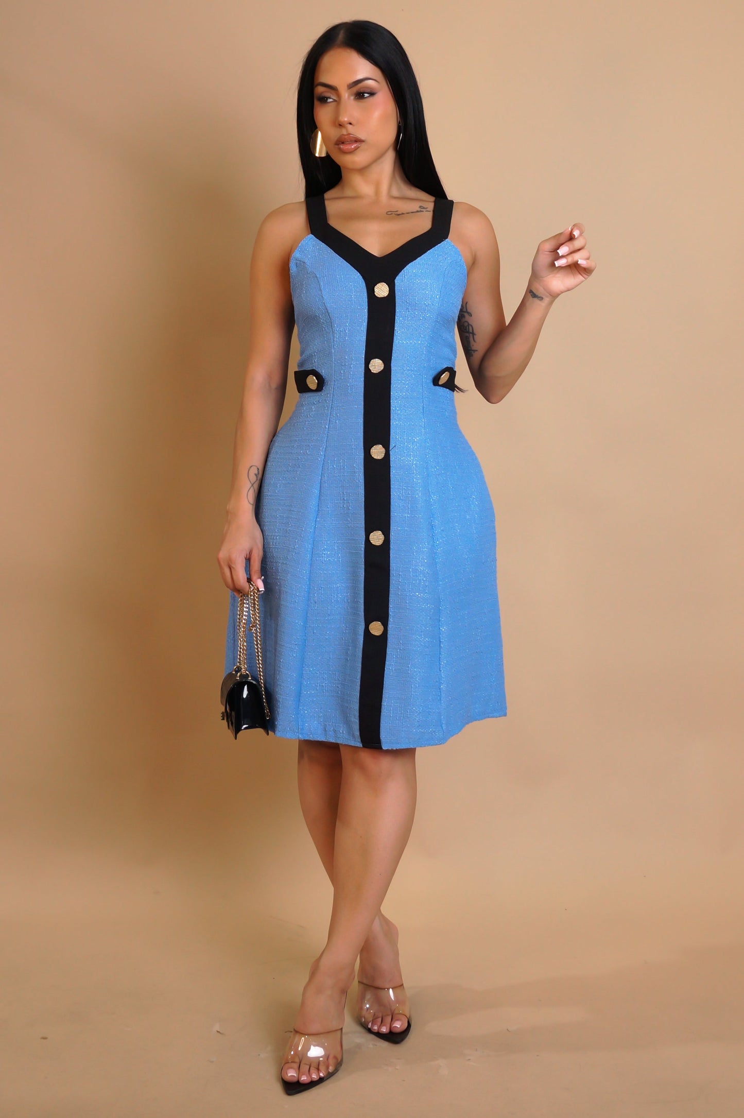 Cute Mini Blue Dress