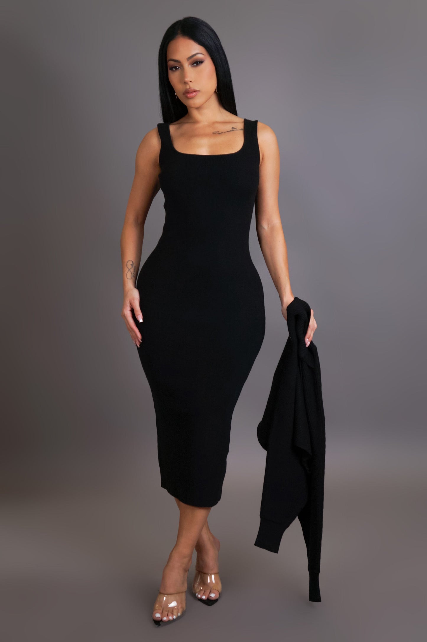 Jacket Over Midi Dress Set