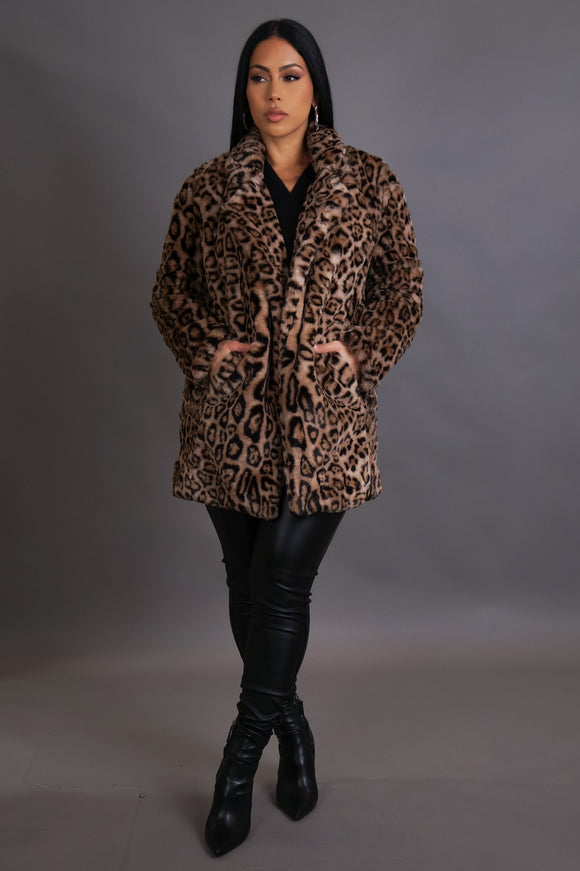 Leopard Print Fuzzy Jacket