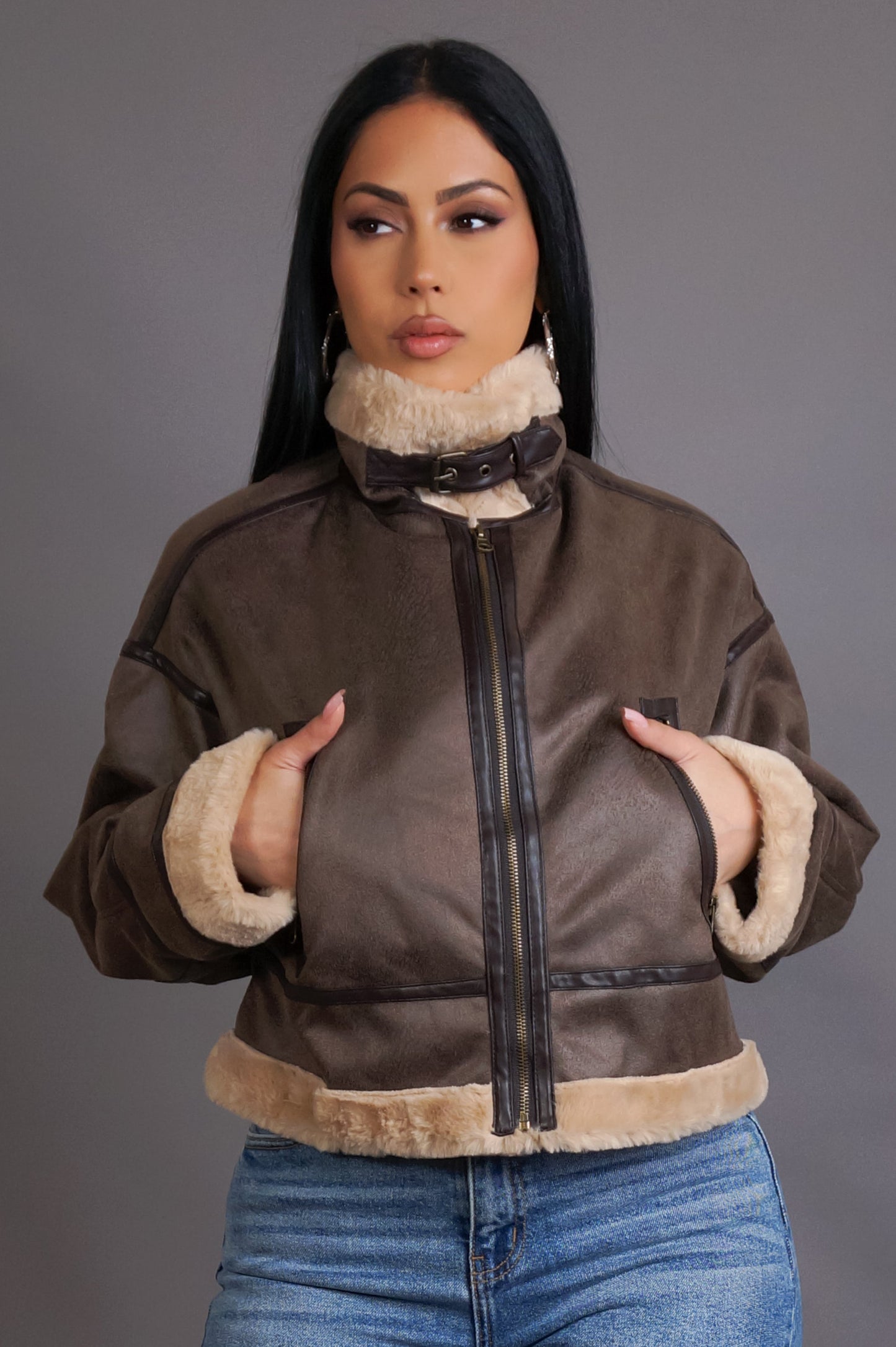 Cozy Fur Winter Brown Jacket