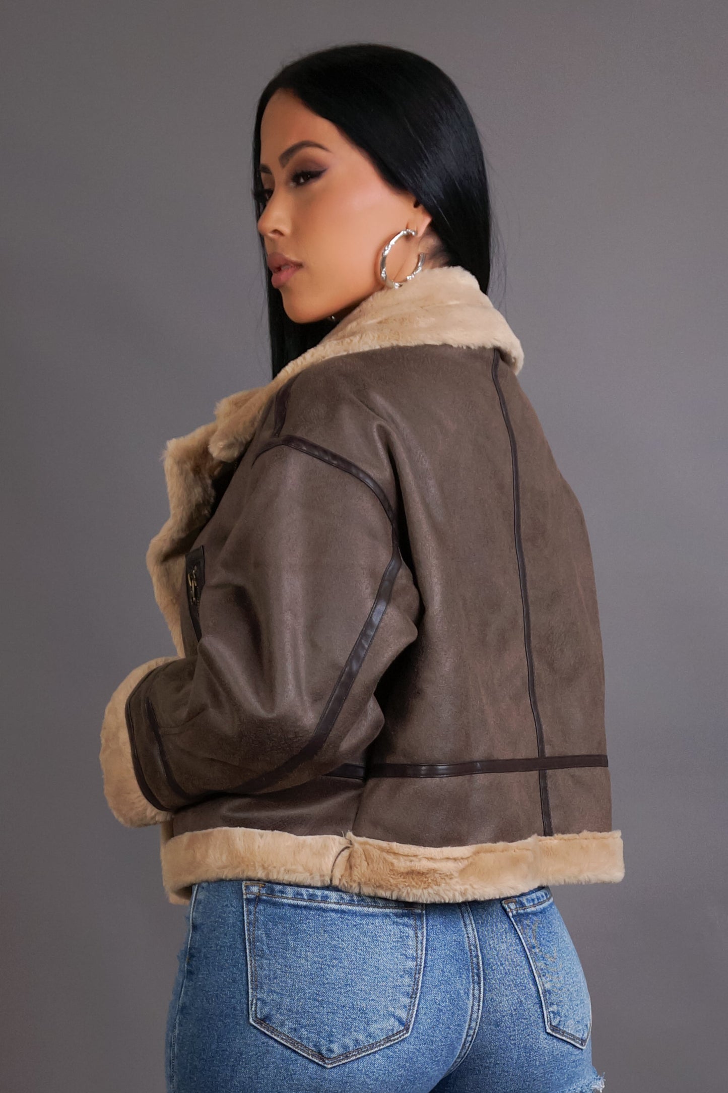 Cozy Fur Winter Brown Jacket