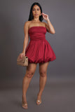 Puff Ruffle Mini Dress