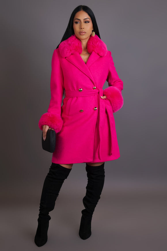 Cozy Plush Coat- Pink