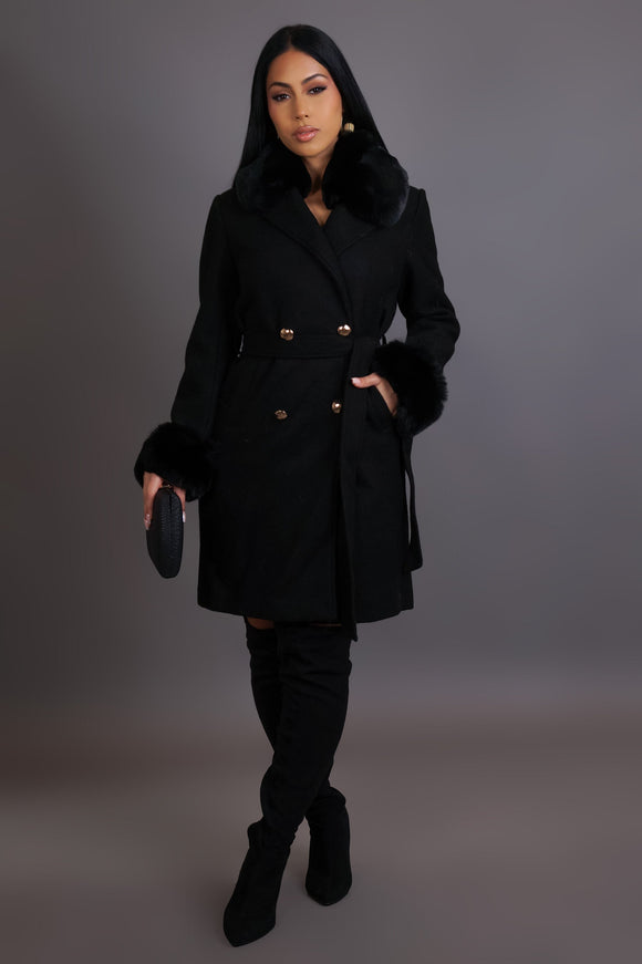 Cozy Plush Coat- Black