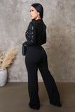Jacket Attached Sequin Topped Jumpsuit