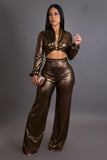 Sexy Bronze Open Front Jumpsuit