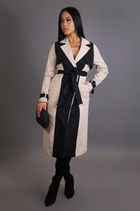 Tan & Black Trench Coat