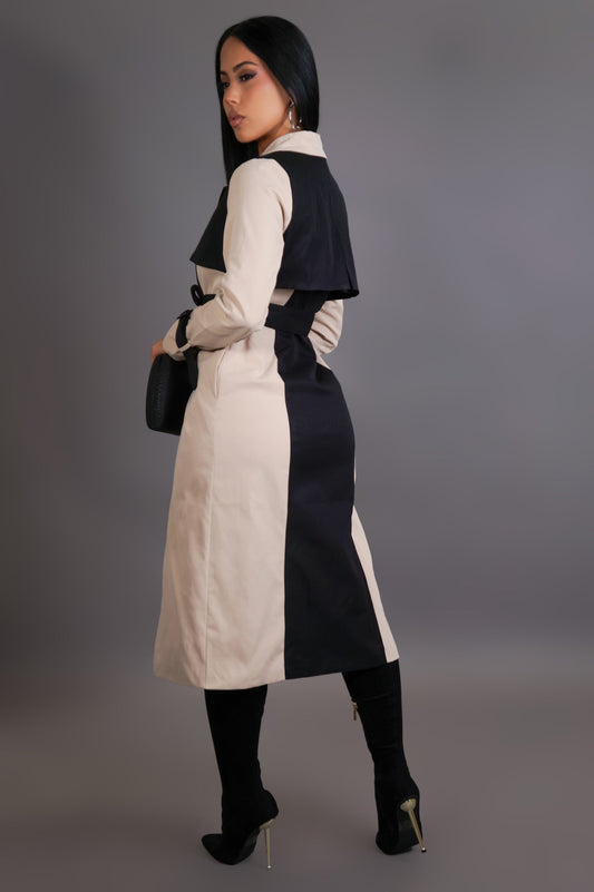 Tan & Black Trench Coat