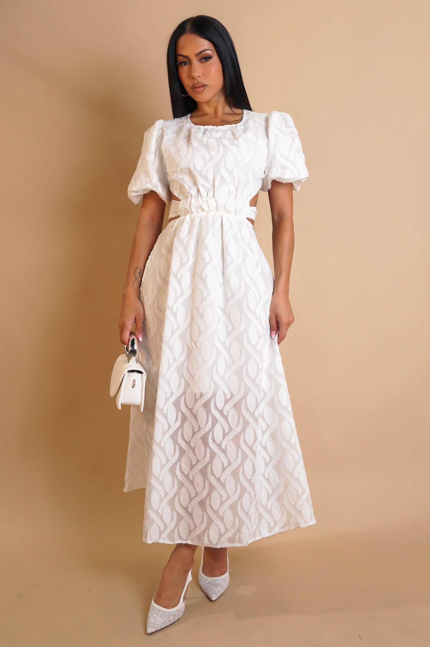 Pretty in White Midi Dress