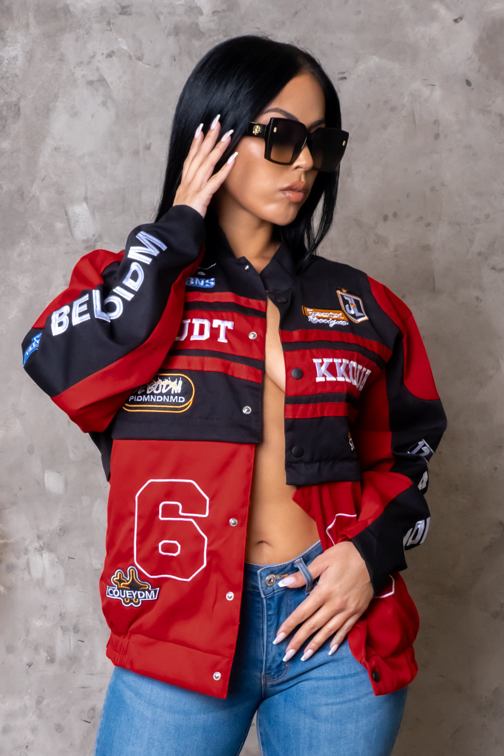 3-Way Wear Varsity Covertible Jacket/Skirt Set- Red