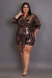 Plus Size Sequin Wrap Romper