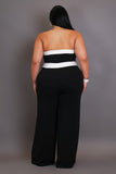 Plus Size Black & White Contrast Jumpsuit