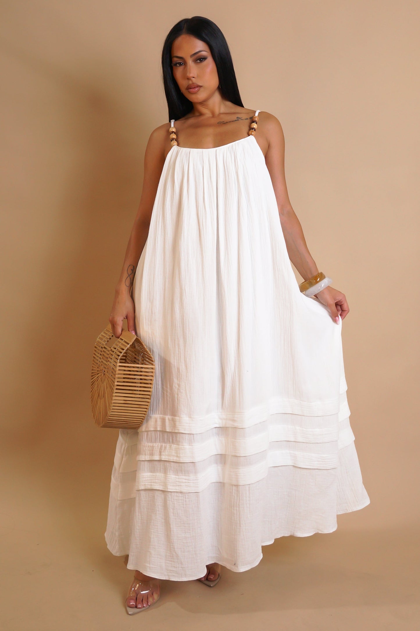Boho Chic Maxi Dress- White