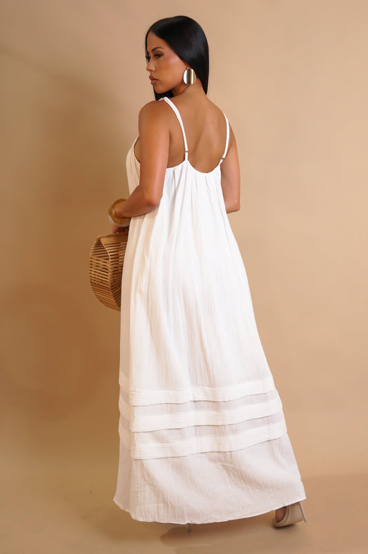 Boho Chic Maxi Dress- White