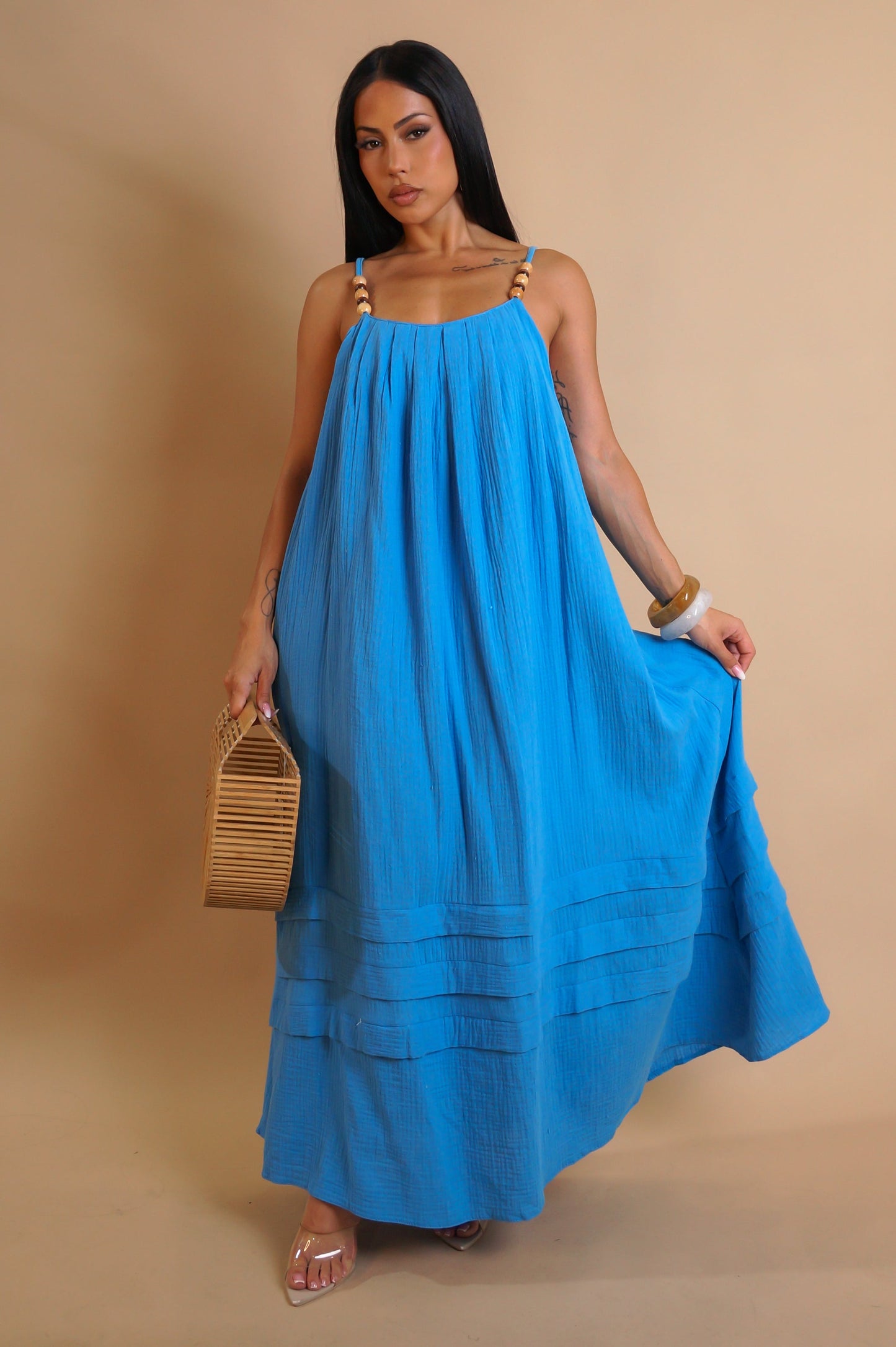 Boho Chic Maxi Dress- Blue