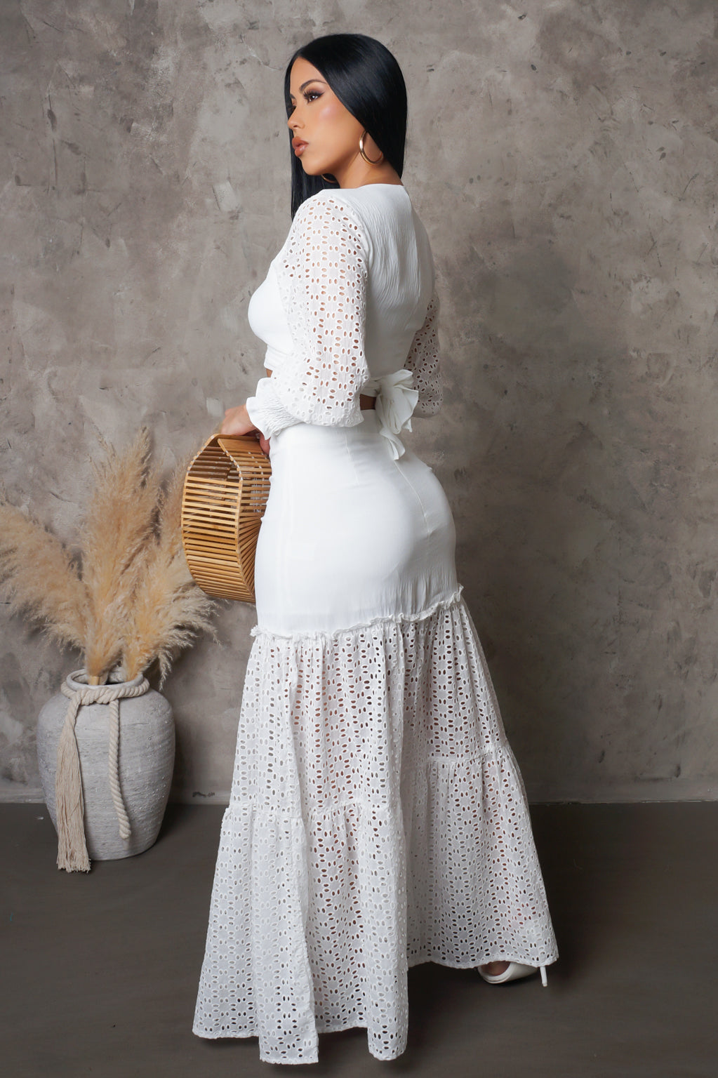 Part Lace Maxi Skirt & Top Set