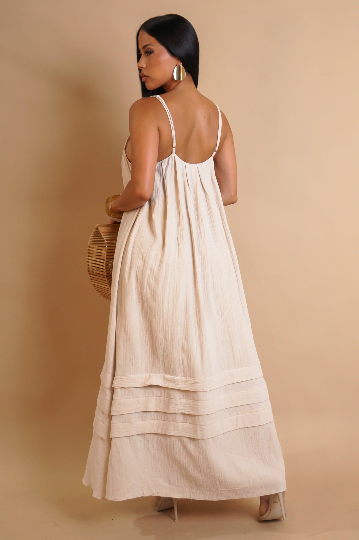 Boho Chic Maxi Dress- Beige