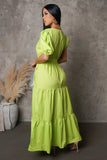 Tiered Solid Maxi Dress