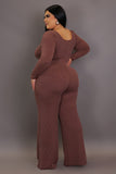 Plus Size Ribbed Jumpsuit