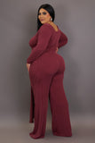 Plus Size Ribbed Jumpsuit