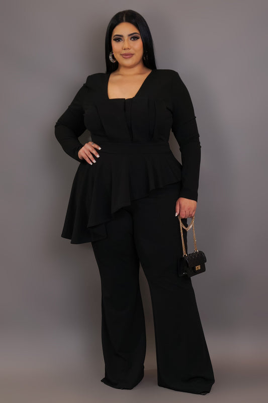 Plus Size Leveling Up Jumpsuit- Black