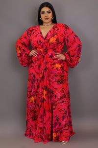 Plus Size Fire Maxi Dress