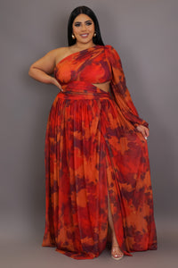 Plus Size Orange Nights Maxi Dress