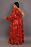 Plus Size Orange Nights Maxi Dress