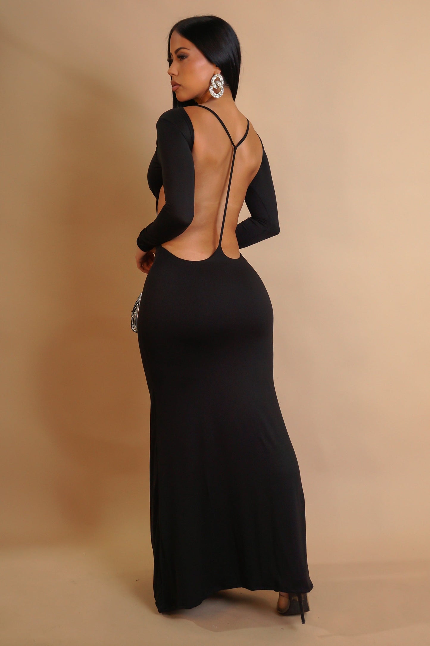 Open Line Back Sexy Maxi Dress- 3 Colors