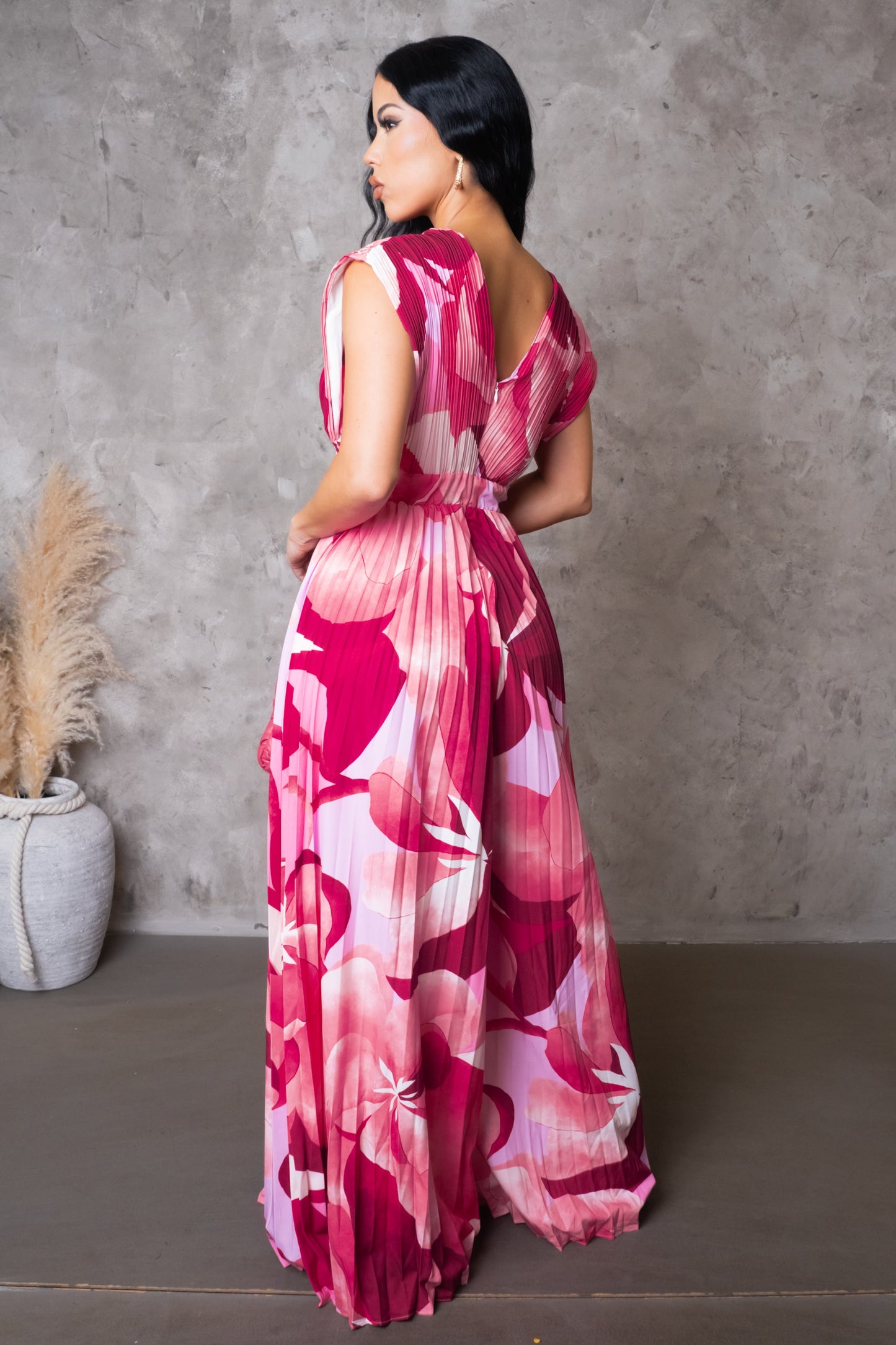 Pink Pleated Jumpsuit